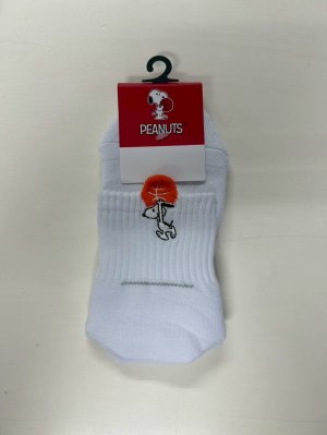 画像1: スヌーピー　ミドルソックス　ホワイト　Sサイズ(22-25cm)