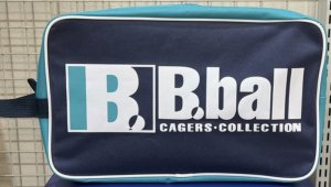 画像1: B.ballナイロンシューズケース　ネイビー/ターコイズ