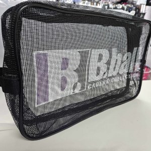 画像: B.ballオリジナル メッシュシューズケース 黒/パープル