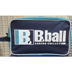 画像: B.ballナイロンシューズケース　ネイビー/ターコイズ