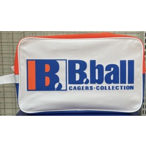 画像: B.ballナイロンシューズケース　ホワイト/オレンジ/ブルー