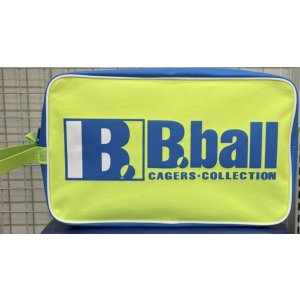 画像: B.ballナイロンシューズケース　蛍光黄緑/ブルー