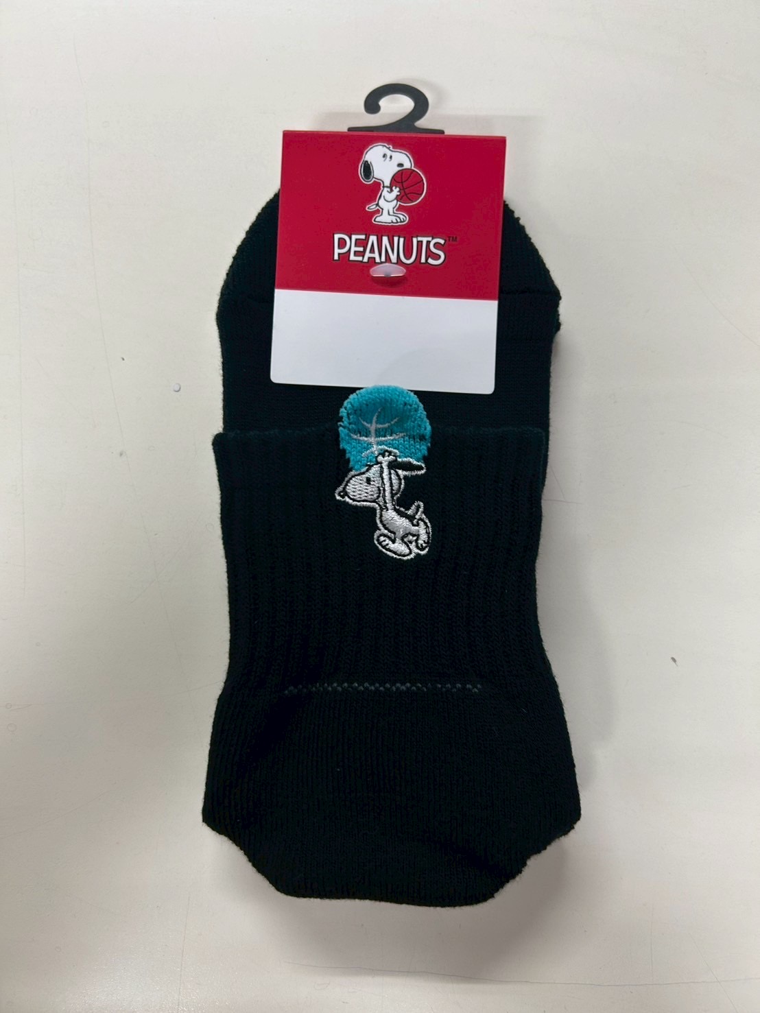 画像1: スヌーピー　ミドルソックス　ブラック/ミント　Sサイズ(22-25cm)