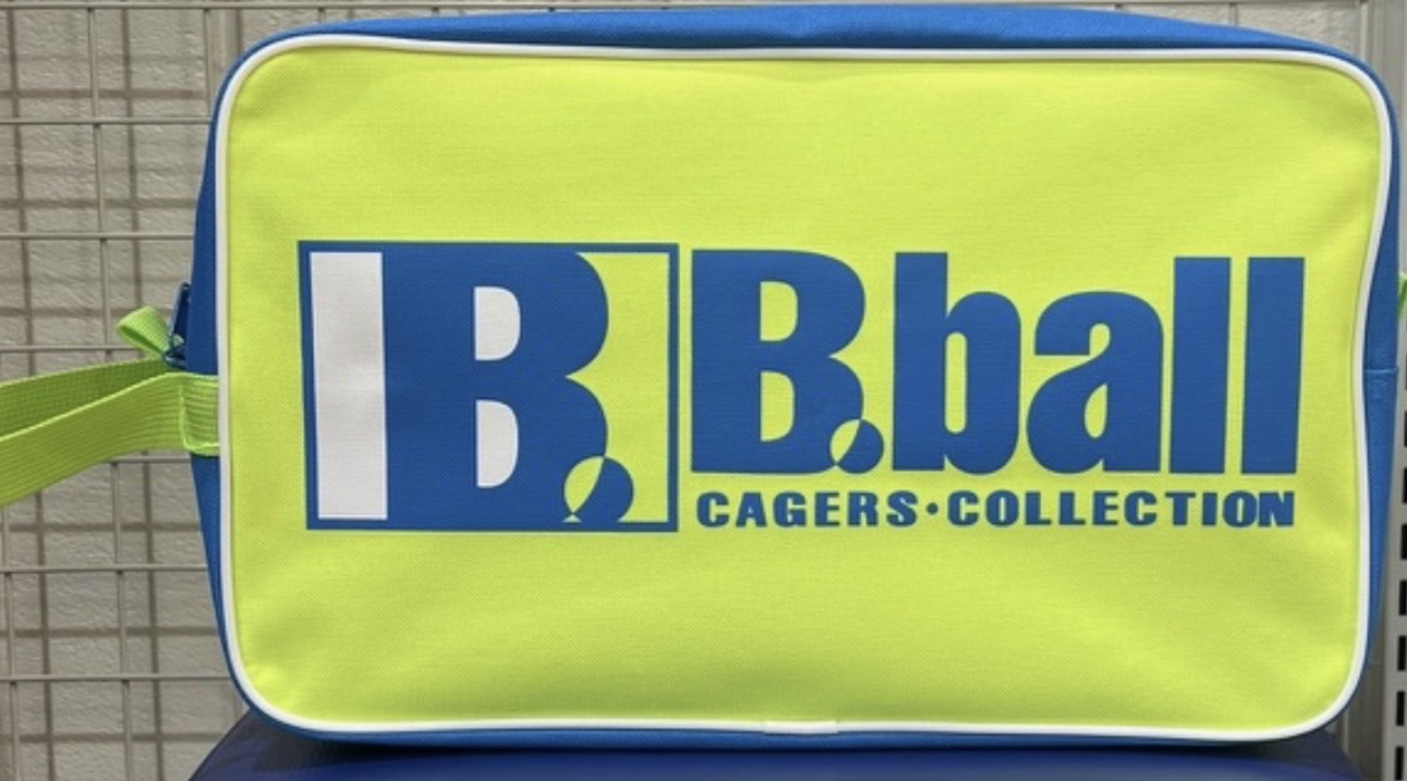 画像1: B.ballナイロンシューズケース　蛍光黄緑/ブルー